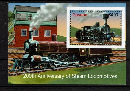 guyana 2005 pf blok treinen spoorwegen railroad trains, Postzegels en Munten, Postzegels | Thematische zegels, Postfris, Treinen