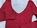 Tweedelig setje, topje en trui met studs, rood, M, Ophalen of Verzenden, Nieuw, Maat 38/40 (M), Rood