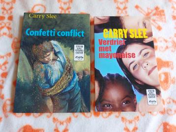2x Carry Slee boek - Confetti conflict & Verdriet met mayo beschikbaar voor biedingen