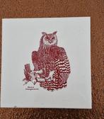 Vintage Tegel Ronald Scherpenseel Uil, Antiek en Kunst, Antiek | Wandborden en Tegels, Ophalen of Verzenden