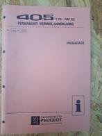 Werkplaatshandboek Peugeot 405 Ti-16 Presentatie, Ophalen of Verzenden