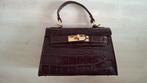 Kelly mini model bordeaux croco leer, Sieraden, Tassen en Uiterlijk, Tassen | Damestassen, Ophalen of Verzenden, Zo goed als nieuw