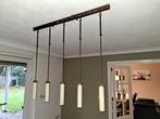 hanglamp, B 115cm, L 105cm, buisjes van glas 25 cm., Huis en Inrichting, Lampen | Hanglampen, Ophalen, Gebruikt, Glas, 75 cm of meer