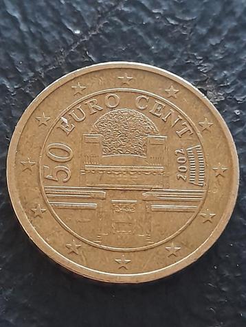 50 Eurocent Oostenrijk 2002 - Zeldzaam! beschikbaar voor biedingen