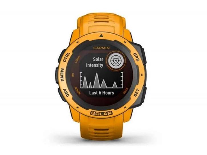 Garmin Instinct Solar, Sieraden, Tassen en Uiterlijk, Smartwatches, Gebruikt, Android, Geel, Afstand, Calorieverbanding, Conditie