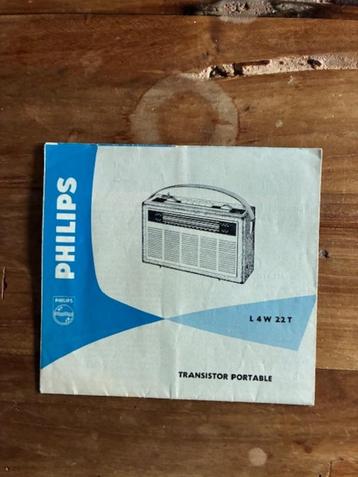 Handleiding voor Vintage Philips Portable radio 1961 L4W22T beschikbaar voor biedingen