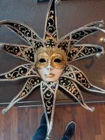 Venetiaans masker met bellen 1 zwarte en 1 blauwe per stuk, Ophalen