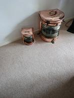 2 Oude Antieke RoodKoperen Scheeps lampen, Ophalen of Verzenden