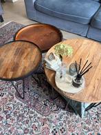 3 Salontafeltjes, Huis en Inrichting, Tafels | Salontafels, Ophalen, Gebruikt, 50 tot 100 cm, Rond