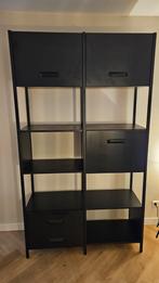 Zwarte Wandkast, Huis en Inrichting, Ophalen, 200 cm of meer, Zo goed als nieuw, Met klep(pen)