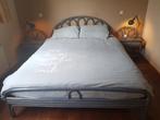 Bamboe tweepersoonsbed, 160 cm, Overige materialen, Blauw, Gebruikt