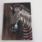 Zebra Schilderij 80x60, Ophalen of Verzenden