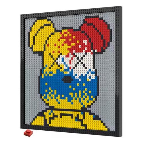 Pixel art deco bouwsteentjes schilderij 39x39 beer, Huis en Inrichting, Woonaccessoires | Wanddecoraties, Nieuw, Ophalen of Verzenden