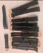 Nieuwe Zwarte Horlogebandjes - Echt Leer, Overige merken, Overige materialen, Leer, Polshorloge