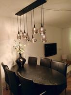Moderne hanglamp zwart smoke glas - 8 lichts, Huis en Inrichting, Lampen | Hanglampen, Nieuw, Ophalen of Verzenden, Glas, Modern