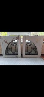 2 massief eiken bovenramen met sierlijk smeedijzer, Ophalen