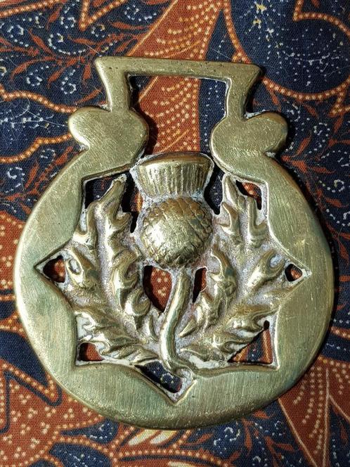 Antiek kleppermannetje uit Engeland met de Schotse distel., Antiek en Kunst, Antiek | Koper en Brons, Koper, Ophalen of Verzenden