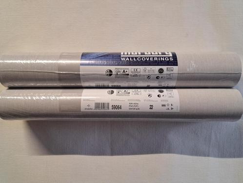 2 rollen GRIJS TEXTIELLOOK BEHANG vliesbehang Marburg 59064, Huis en Inrichting, Stoffering | Behang, Grijs, minder dan 10 m²
