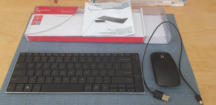 Gembird draadloze toetsenbord en optische muis set, Computers en Software, Toetsenborden, Zo goed als nieuw, Qwerty, Draadloos