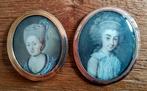Twee miniatuur portretjes 18e eeuw, Ophalen of Verzenden