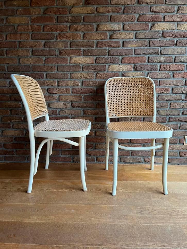 Stoel stijl Thonet 811 webbing rug en zitting, Huis en Inrichting, Stoelen, Gebruikt, Twee, Hout, Wit, Ophalen