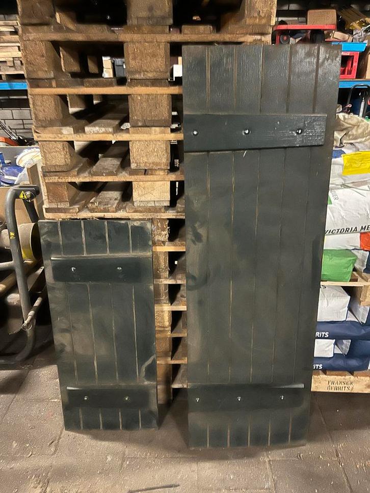 Oude Houten Luiken, Doe-het-zelf en Verbouw, Deuren en Horren, Gebruikt, Overige typen, 200 tot 215 cm, 80 tot 100 cm, Hout, Ophalen