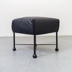 2x Montis Charly Hocker/Voetenbank Zwart Leer - Zwart/Dop