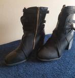 zwarte enkellaarsjes/boots met riempjes maat 39, Kleding | Dames, Schoenen, Verzenden, Nieuw, Zwart
