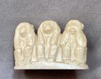 Vintage Drie Wijze Apen Stenen Beeldje, Verzamelen, Beelden en Beeldjes, Ophalen of Verzenden, Gebruikt, Dier