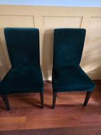 2 Ikea Henriksdal stoelen met groene velvet hoes (+ extra), Huis en Inrichting, Stoelen, Hout, Gebruikt, Twee, Overige kleuren