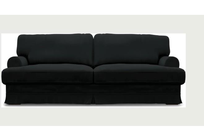 Zwarte Ekeskog bankhoes set, Huis en Inrichting, Banken | Bankstellen, Gebruikt, Rechte bank, Overige maten, 75 tot 100 cm, Stof