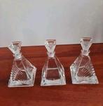 Set van 3 kristallen parfum flesjes, Antiek en Kunst, Antiek | Glas en Kristal, Ophalen of Verzenden