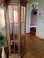 teak hout vitrine kast, 50 tot 100 cm, Met deur(en), Koloniaal, 150 tot 200 cm