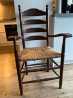 Houten stoel met rieten zitting, Huis en Inrichting, Stoelen, Ophalen, Gebruikt, Bruin, Eén