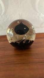 Glazen grote Presse Papier Paperweight - bubbels - zwart, Huis en Inrichting, Ophalen of Verzenden, Zo goed als nieuw
