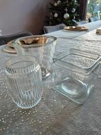Drie vaasjes, als nieuw, Huis en Inrichting, Woonaccessoires | Vazen, Ophalen, Overige kleuren, Minder dan 50 cm, Glas