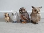 4 verschillende degelijke stenen uilenbeelden, Verzamelen, Beelden en Beeldjes, Ophalen of Verzenden, Nieuw, Dier
