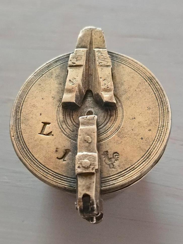 Zeer zeldzaam antiek sluitgewicht / pijlgewicht 17/18e eeuws, Antiek en Kunst, Antiek | Koper en Brons, Koper, Ophalen of Verzenden