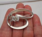 Zilveren modernist broche Andreas Daub Pforzheim nr.1104, 4 tot 7 cm, Verzenden, Zo goed als nieuw, Zilver