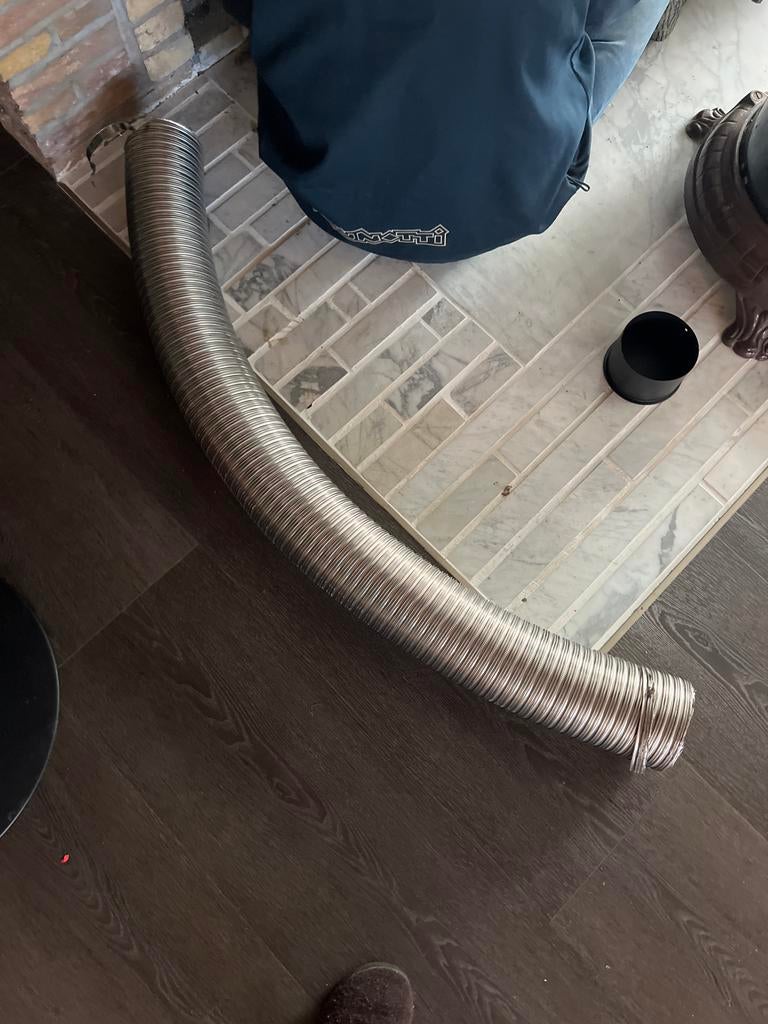 Flexibele afzuigslang voor kachels in schoorsteenmantel, Doe-het-zelf en Verbouw, Ventilatie en Afzuiging, Ophalen of Verzenden