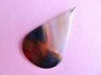 jwg Grote vintage 60s 70s agaat steen druppel ketting hanger, Verzenden, Overige materialen, Hanger, Met edelsteen