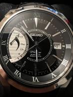 Nette, Seiko Premier Kinetic Direct Drive Model: SRG001P2, Seiko, Leer, Staal, Polshorloge