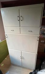 Vintage kast met bureau, Ophalen, Gebruikt, 25 tot 50 cm, Met deur(en)