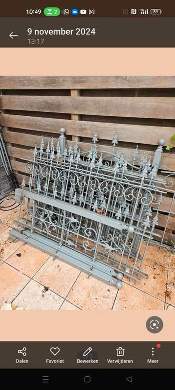 10 meter sier hek met poort en palen gecoated beschikbaar voor biedingen