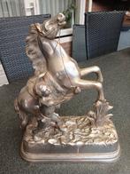 Stijgerend paard en negroïde menner samak, Antiek en Kunst, Antiek | Koper en Brons, Ophalen of Verzenden