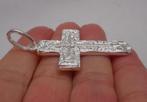 Prachtig zilveren kruis hanger unisex nr.803, Verzenden, Zo goed als nieuw, Kruis of Symbool, Zilver