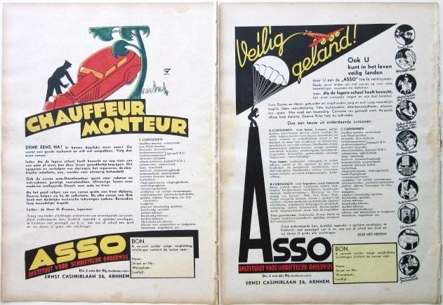 17 vintage advertenties reclames cursus opleiding 35-38 Asso, Verzamelen, Merken en Reclamevoorwerpen, Gebruikt, Overige typen