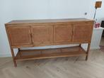 Dressoir massief hout met webbing rotan gevlochten ratta, Huis en Inrichting, Kasten | Dressoirs, Ophalen, Met deur(en), Natuurlijk, vintage, exotisch