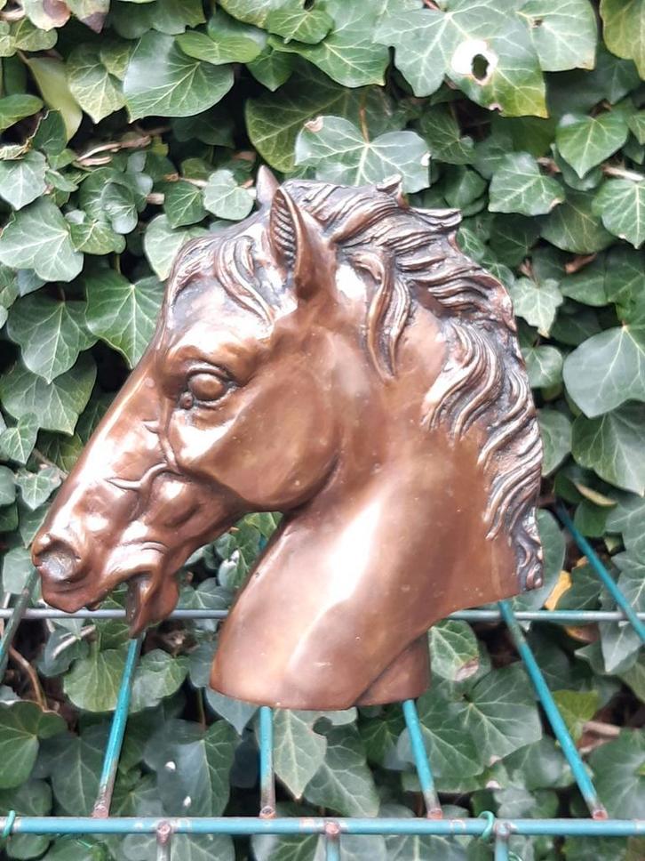 Bronzen / brons paard hoofd beeld P. Mene, Verzamelen, Beelden en Beeldjes, Dier, Ophalen of Verzenden