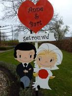 Huwelijksbord,  getrouwd, gaan trouwen of ...jaar getrouwd, Hobby en Vrije tijd, Feestartikelen, Ophalen of Verzenden, Zo goed als nieuw